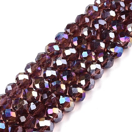 Electroplate Glass Beads Strands X-EGLA-A044-T6mm-B13-1