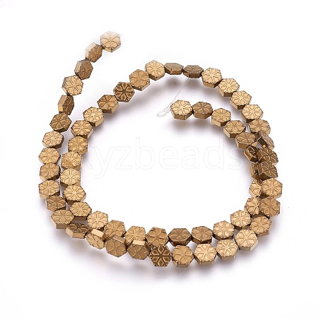 Electroplated Non-magnetic Synthetic Hematite Beads Strands G-P392-G08-1