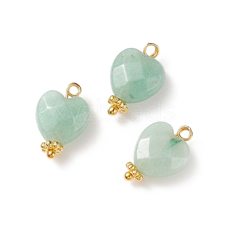 Natural Green Aventurine Charms PALLOY-JF01863-03-1