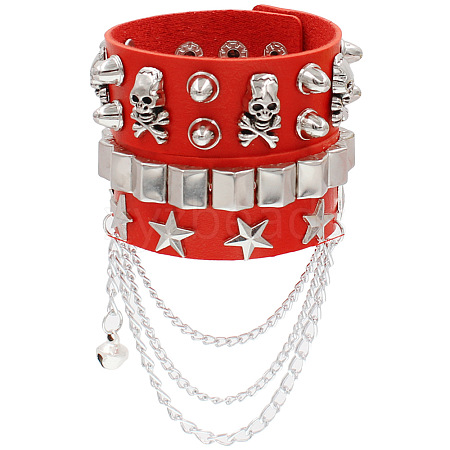 Punk Style Imitation Leather Bangles WG28DDA-02-1