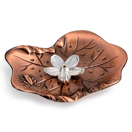 Lotus Leaf & Flower Alloy Incense Burners PW-WGD07C7-15-1