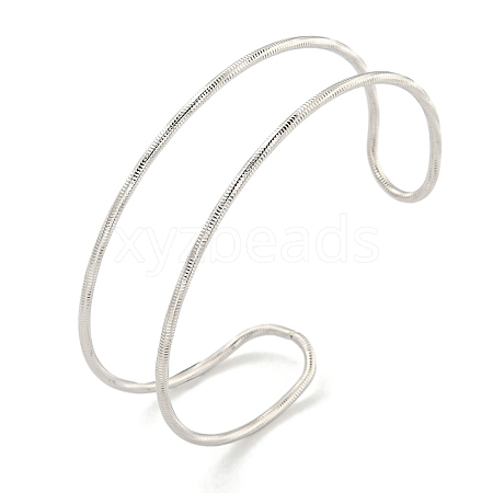 Non-Tarnish Hollowed 304 Stainless Steel Cuff Bangles BJEW-P331-07P-1