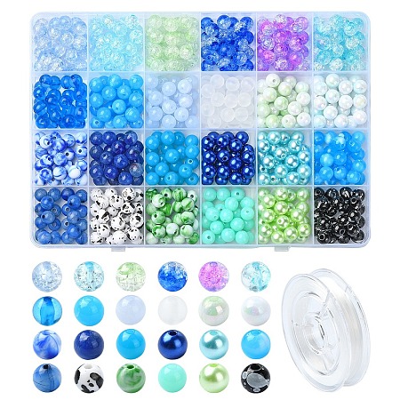 DIY Round Acrylic Beads Bracelets Making Kits DIY-YW0009-31-1