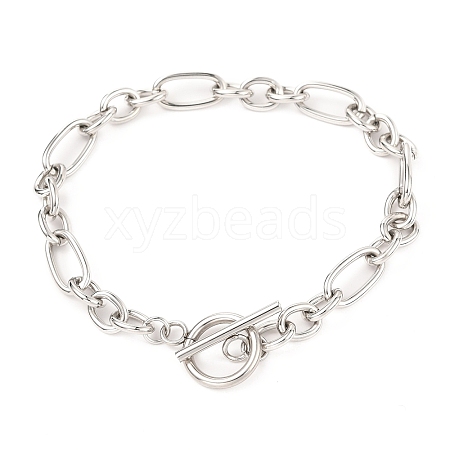 Tarnish Resistant Unisex 304 Stainless Steel Figaro Chain Bracelets X-BJEW-H541-06A-P-1