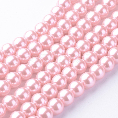 Baking Painted Pearlized Glass Pearl Round Bead Strands X-HY-Q003-10mm-53-1