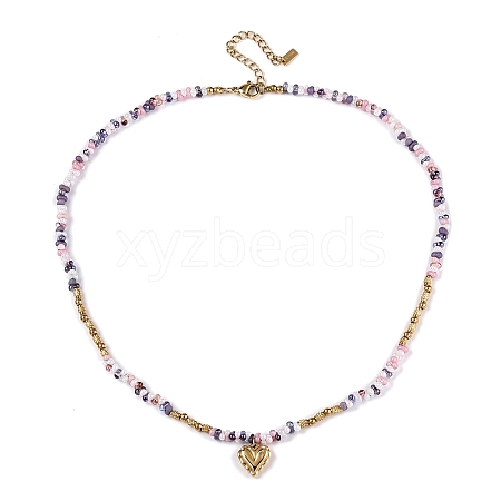 Glass Seed Beaded Necklaces NJEW-T017-04G-1