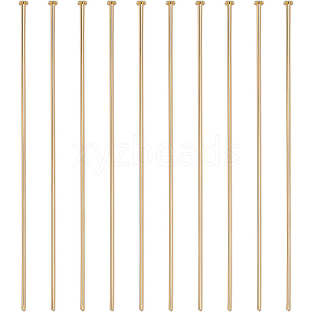 BENECREAT 100Pcs Brass Flat Head Pins KK-BC0002-84B-1