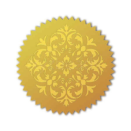 Self Adhesive Gold Foil Embossed Stickers DIY-WH0211-365-1