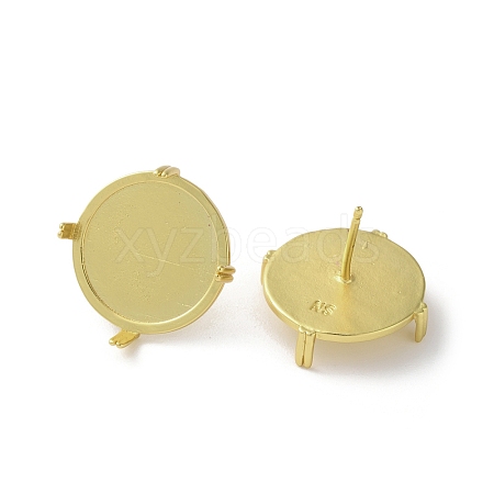 Brass Stud Earrings Setting Findings KK-R215-07G-1