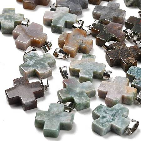 Natural Indian Agate Pendants G-Z067-06P-08-1