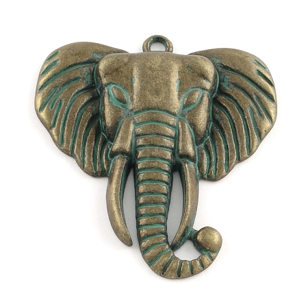 Elephant Zinc Alloy Big Pendants PALLOY-R065-104-FF-1