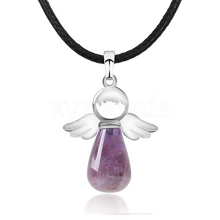 Angel Natural Amethyst Pendant Necklaces OH8264-05-1