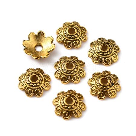 Tibetan Style Alloy Bead Caps FIND-WH0116-06A-AG-1