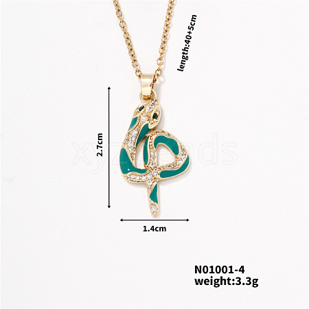 Trendy Snake Pendant Necklace MU5587-4-1