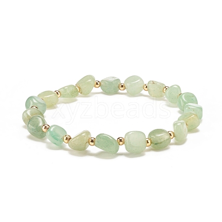 Natural Green Aventurine Round Beaded Stretch Bracelet BJEW-JB08197-03-1