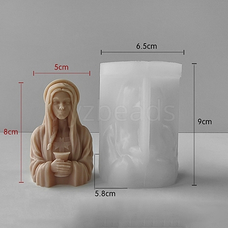 Virgin Mary Goddess Statue Candle Silicone Molds SIMO-Z004-03C-1