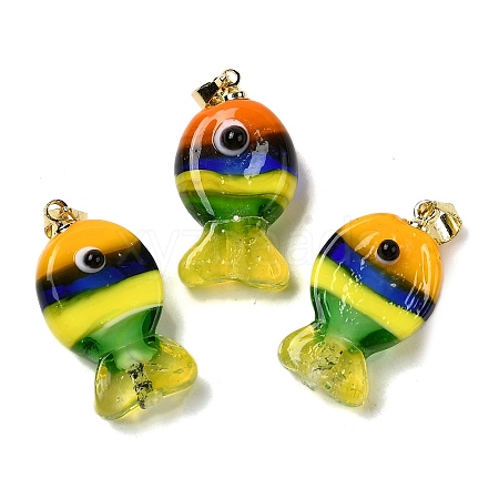 Handmade Lampwork Pendants LAMP-A007-01G-05-04-1