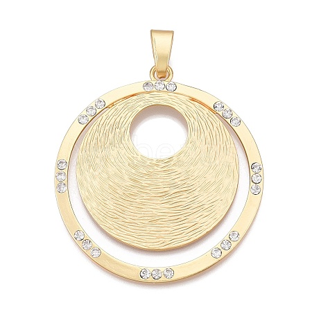 Plating Alloy Rhinestone Big Pendants PALLOY-T090-15G-1