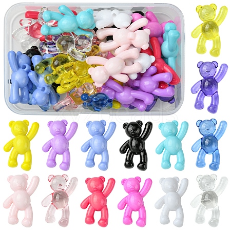 28Pcs 14 Colors Acrylic Pendants MACR-FS0001-84-1