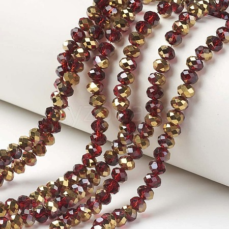 Electroplate Transparent Glass Beads Strands LS-EGLA-A034-T6mm-O07-1