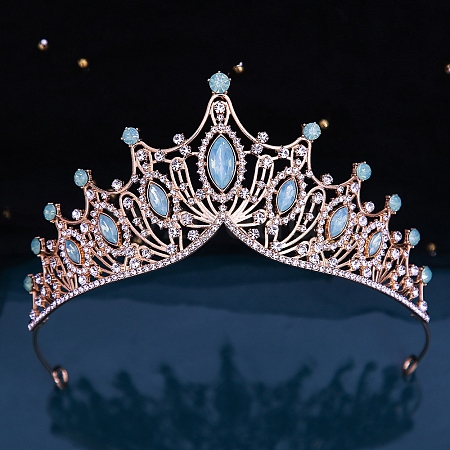 Alloy Rhinestone Crown Hair Bands for Woman Girls PW-WGB2F57-02-1