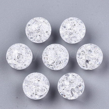 Transparent Crackle Acrylic Round Beads Strands LS-CCG-R002-12mm-01-1