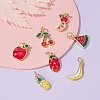 7Pcs 7 Style Brass Enamel Charms KK-YW0001-34-4