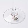 Natural Rose Quartz Wine Glass Charms AJEW-JO00154-01-3