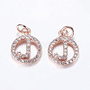 Brass Micro Pave Cubic Zirconia Pendants ZIRC-G120-J-RG-RS-1