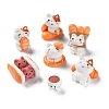 7Pcs Resin Cat with Bread Display Decoration AJEW-S037-03-1