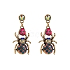 Alloy and Glass Rhinestone Stud Earrings PW-WG70B2C-03-1