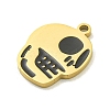 Halloween Theme Ion Plating(IP) 304 Stainless Steel Enamel Pendants STAS-M011-04G-2