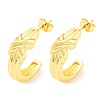 Rack Plating Brass Arch Stud Earrings EJEW-A028-45G-1