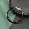 Ion Plating(IP) Braided Leather Cord Bracelets for Men BJEW-Z081-09-2