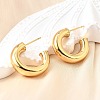 Brass Chunky C-shape Stud Earrings EJEW-G297-03C-G-5