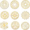 Olycraft 9Pcs 9 Styles Nickel Self-adhesive Picture Stickers DIY-OC0004-30-1