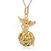 Golden Tone Brass Hollow Round Cage Pendants KK-J238-05G-2