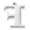 Tarnish Resistant 304 Stainless Steel Letter Pendant Rhinestone Settings STAS-J028-01F-2