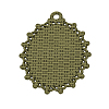 Tibetan Style Alloy Pendant Cabochon Settings TIBE-T003-11AB-NR-2