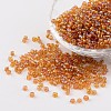 Transparent Colours Rainbow Round Glass Seed Beads X-SEED-A007-3mm-162B-1