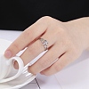 Non-Tarnish Double Heart with Cross 304 Stainless Steel Adjustable Ring for Women RJEW-B035-06P-4