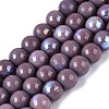 Electroplate Opaque Glass Beads Strands EGLA-Q132-6MM-01C-19-1