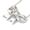 Non-Tarnish 304 Stainless Steel Cable Chain Bowknot Pendant Necklaces NJEW-Z041-03P-01-1