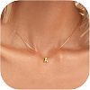 304 Stainless Steel Initial Pendant with Brass Box Chain Necklaces for Women FS-WG8229D-01-1