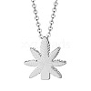 Stainless Steel Leaf Pendant Urn Ashes Necklaces PW-WGA7B24-02-1