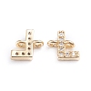 Brass Micro Pave Cubic Zirconia Links Connectors ZIRC-I042-16G-L-2