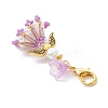 Handmade Glass Seed Beaded Angel Pendant Decorations HJEW-MZ00381-02-4