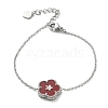 304 Stainless Steel Cable Chain Charm Bracelets for Women BJEW-U024-04P-04-4