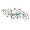 Bridal Flower Pearl Rhinestone Alloy Hair Combs MRMJ-WH0077-061LG-1