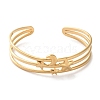 304 Stainless Steel Cuff Bangles for Women BJEW-K263-05G-01-2